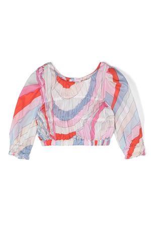 blusa in cotone multicolor EMILIO PUCCI KIDS | PU5A63M0035105MC